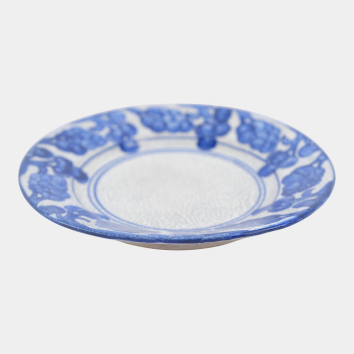 Dedham Pottery 1896-1928 Arts And Crafts Pottery Blue Grape Pattern Bread Plate - Just Art Pottery