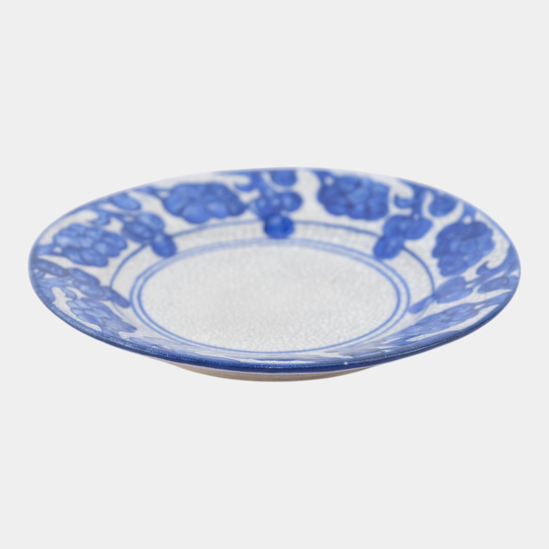Dedham Pottery 1896-1928 Arts And Crafts Pottery Blue Grape Pattern Bread Plate - Just Art Pottery