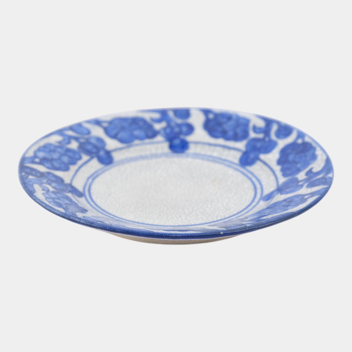 Dedham Pottery 1896-1928 Arts And Crafts Pottery Blue Grape Pattern Bread Plate - Just Art Pottery