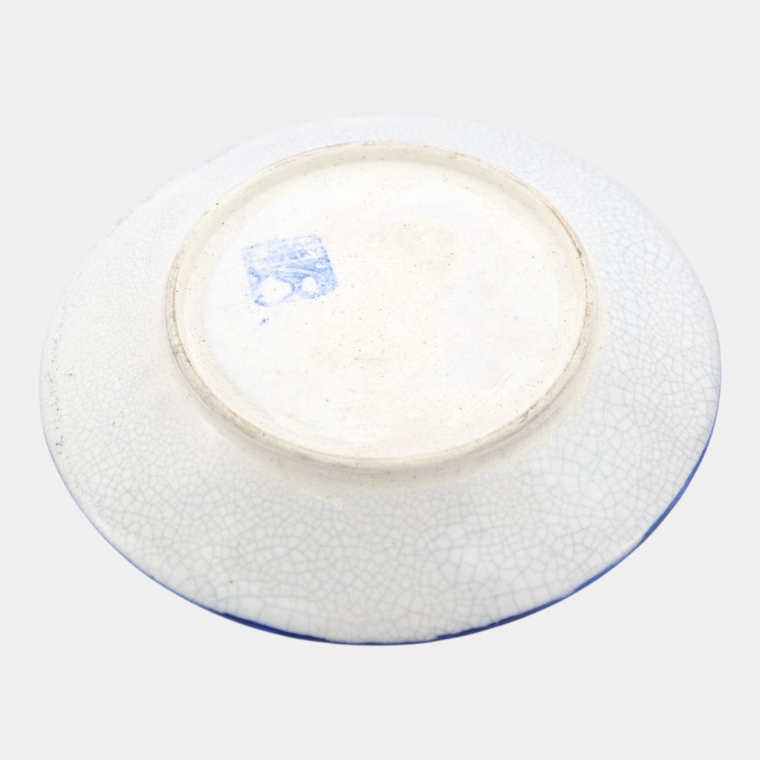 Dedham Pottery 1896-1928 Arts And Crafts Pottery Blue Grape Pattern Bread Plate - Just Art Pottery