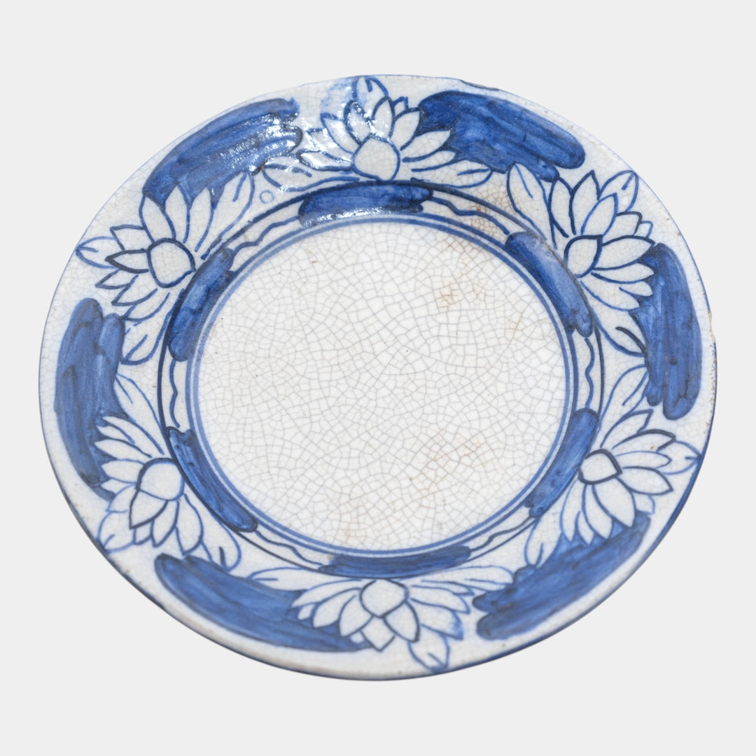 Dedham Pottery 1896-1928 Arts And Crafts Pottery Blue Pond Lily Ceramic Plate - Just Art Pottery