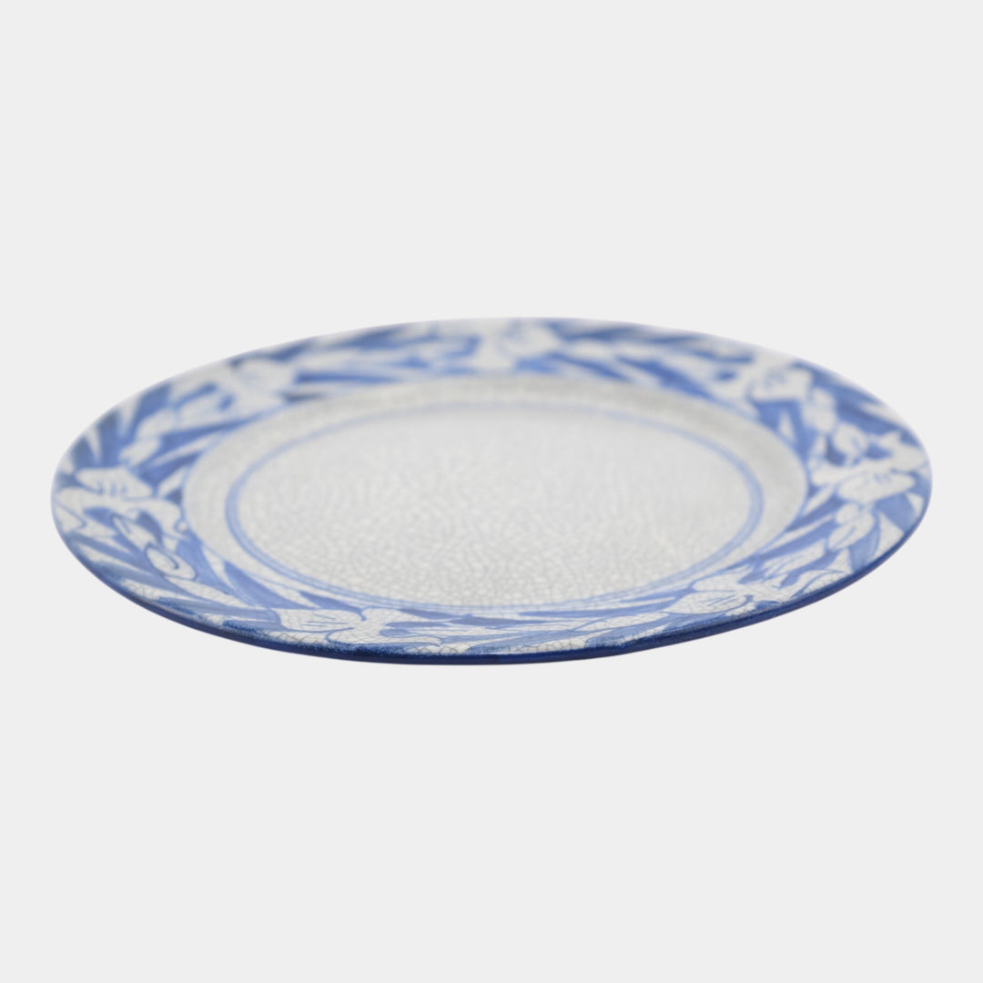 Dedham Pottery 1896-1928 Arts And Crafts Pottery Blue Floral Iris Ceramic Plate - Just Art Pottery
