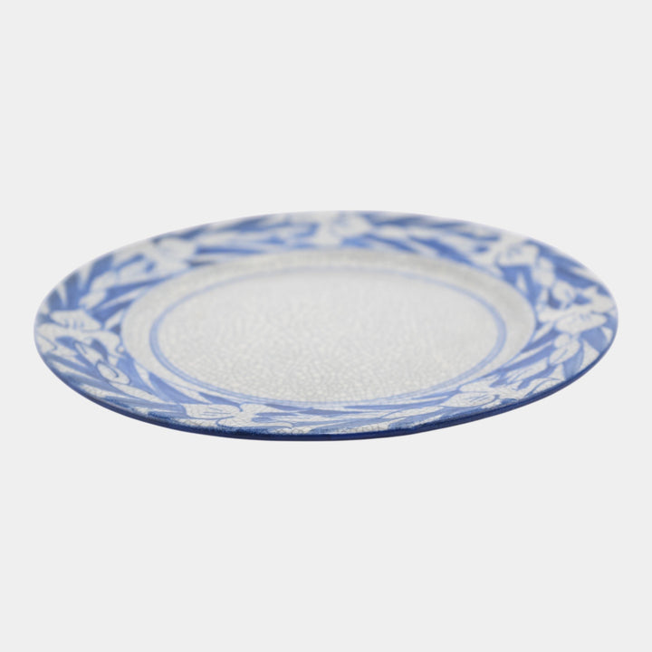 Dedham Pottery 1896-1928 Arts And Crafts Pottery Blue Floral Iris Ceramic Plate - Just Art Pottery