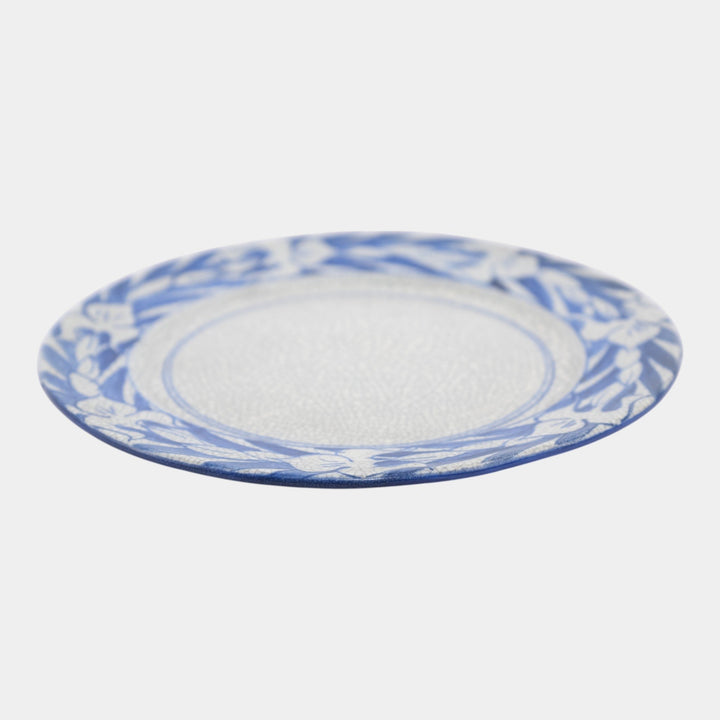 Dedham Pottery 1896-1928 Arts And Crafts Pottery Blue Floral Iris Ceramic Plate - Just Art Pottery