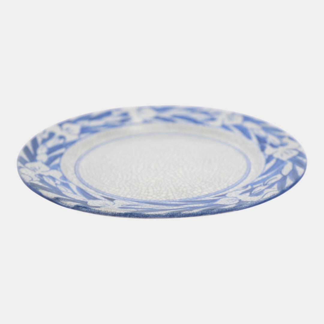 Dedham Pottery 1896-1928 Arts And Crafts Pottery Blue Floral Iris Ceramic Plate - Just Art Pottery