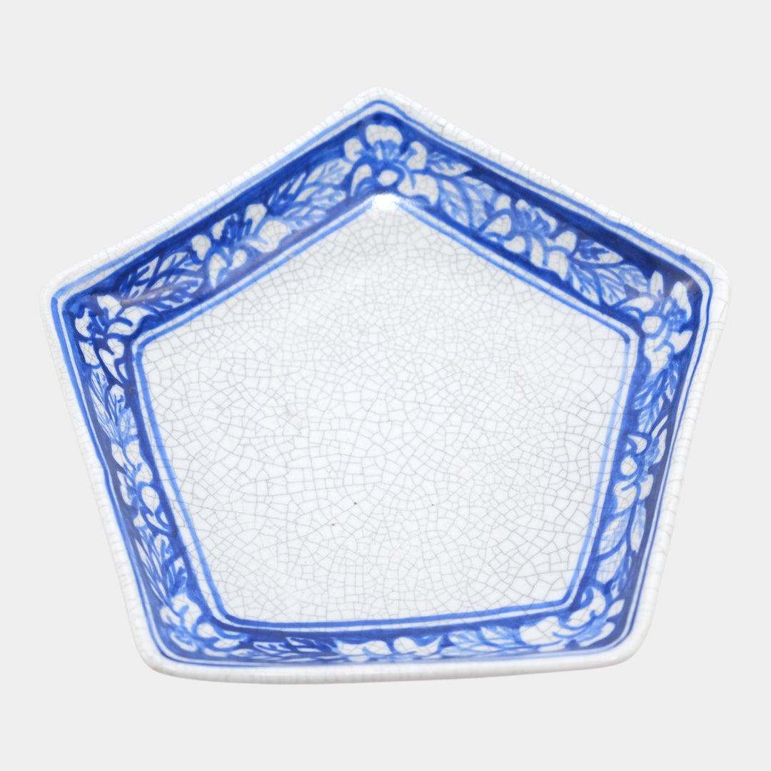 Dedham Pottery 1929-1943 Art Pottery Blue Floral Azalea Pentagon Bowl - Just Art Pottery