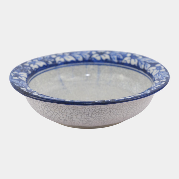 Dedham Pottery 1929-1943 Arts And Crafts Pottery Blue Floral Azalea Ceramic Bowl - Just Art Pottery