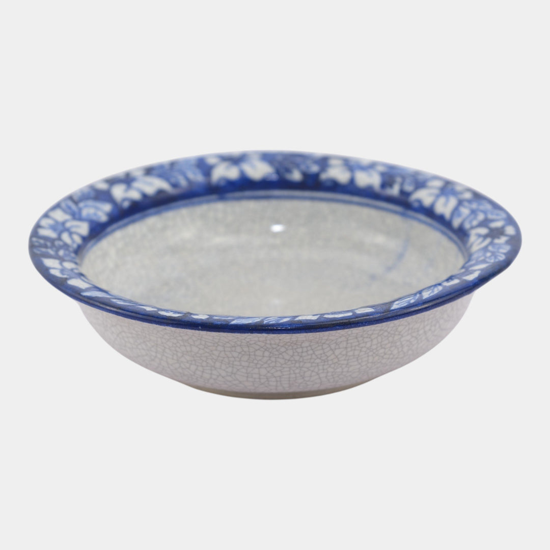 Dedham Pottery 1929-1943 Arts And Crafts Pottery Blue Floral Azalea Ceramic Bowl - Just Art Pottery