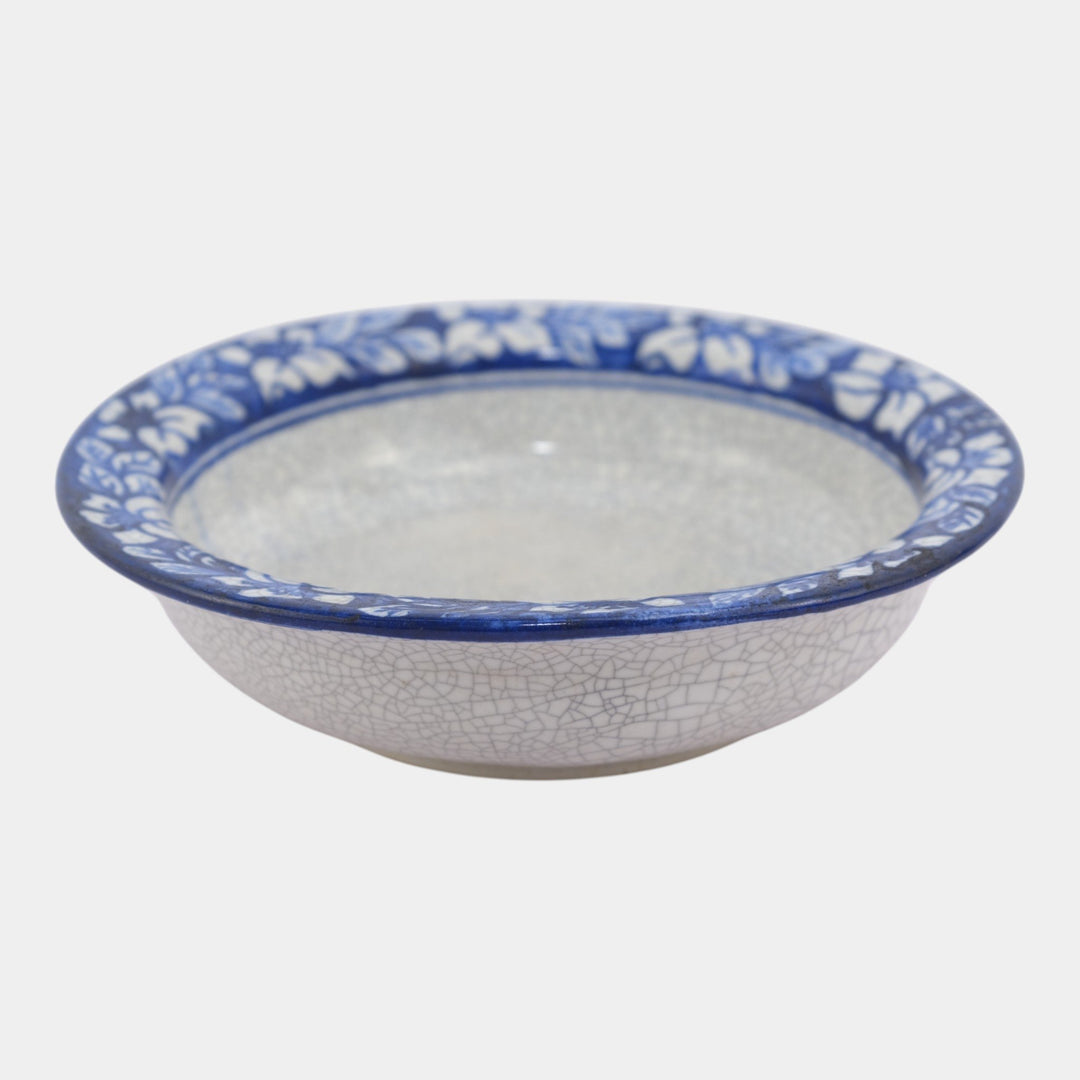 Dedham Pottery 1929-1943 Arts And Crafts Pottery Blue Floral Azalea Ceramic Bowl - Just Art Pottery
