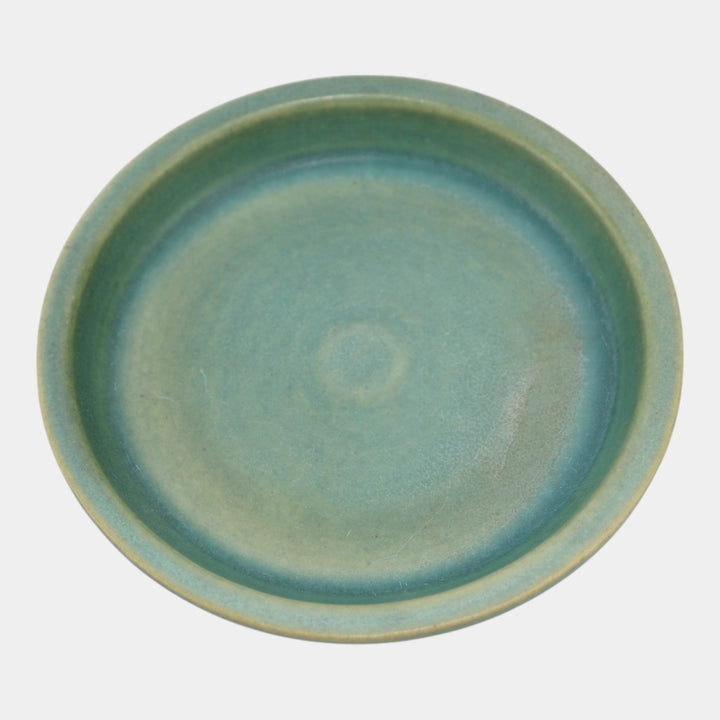 Roseville Magnolia Green 1943 Vintage Pottery Flower Pot Saucer - Just Art Pottery