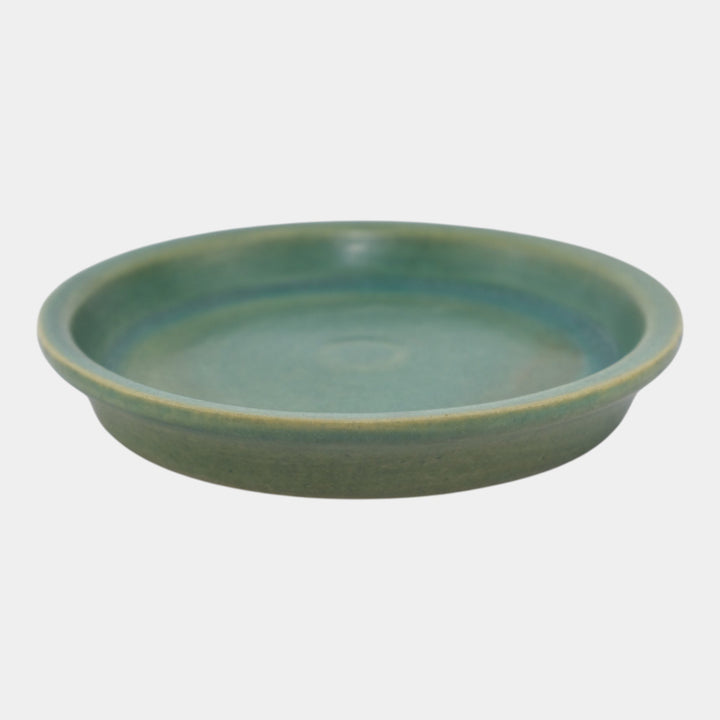 Roseville Magnolia Green 1943 Vintage Pottery Flower Pot Saucer - Just Art Pottery