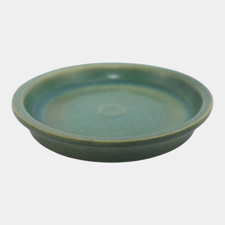 Roseville Magnolia Green 1943 Vintage Pottery Flower Pot Saucer - Just Art Pottery