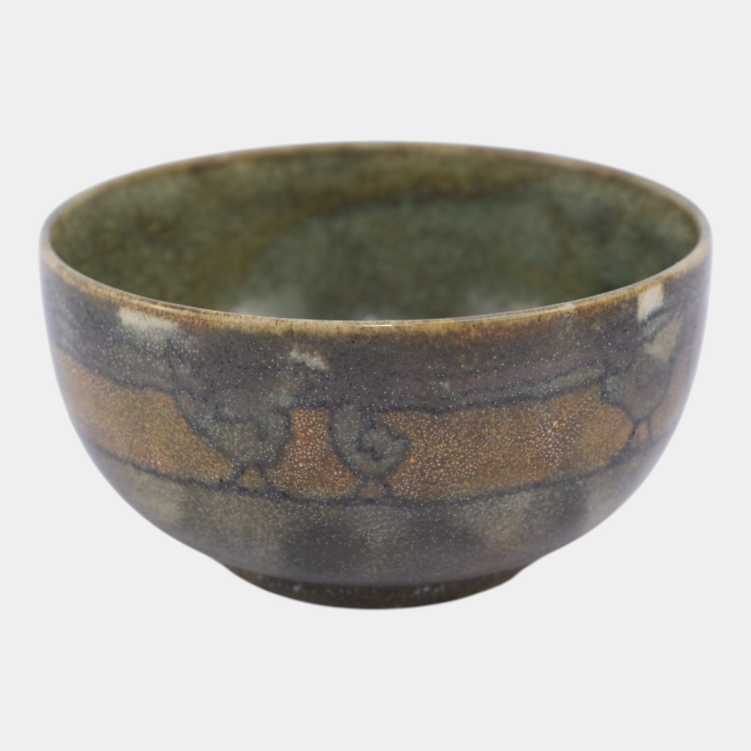 Saturday Evening Girls SEG Pottery 1920s Green Brown Chicks Banded Ceramic Bowl - Just Art Pottery