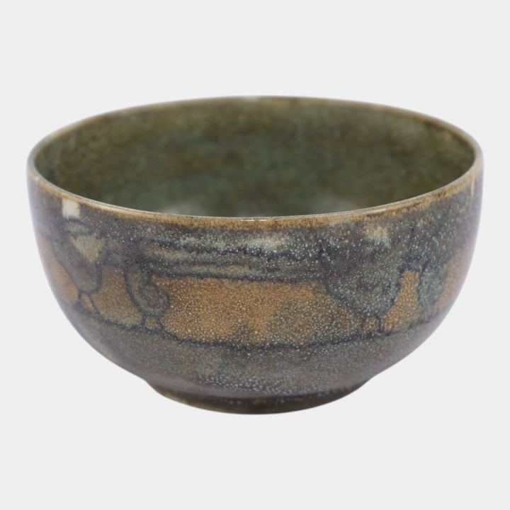 Saturday Evening Girls SEG Pottery 1920s Green Brown Chicks Banded Ceramic Bowl - Just Art Pottery