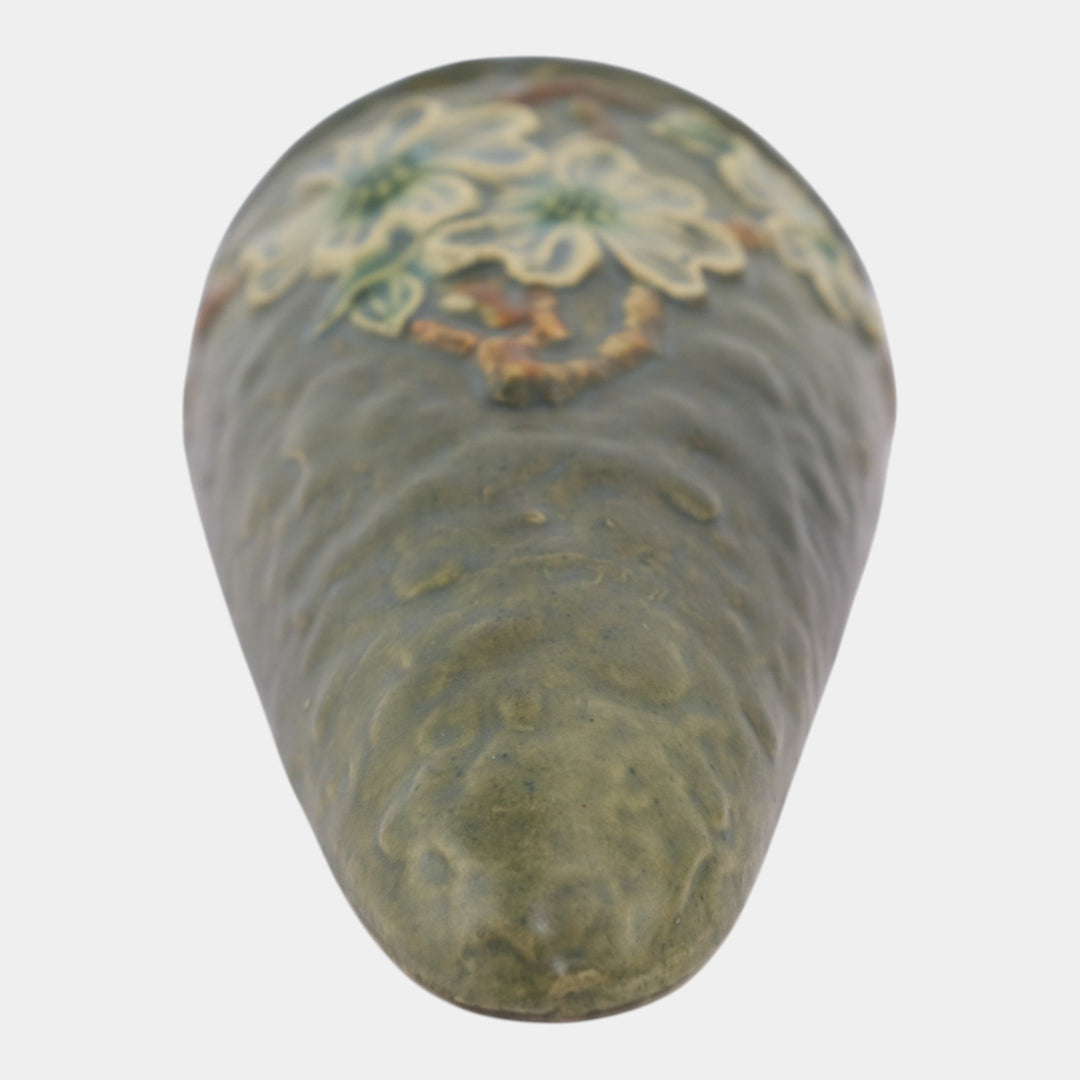Roseville Dogwood Textured 1926 Vintage Art Pottery Ceramic Wall Pocket 1245-9 - Just Art Pottery