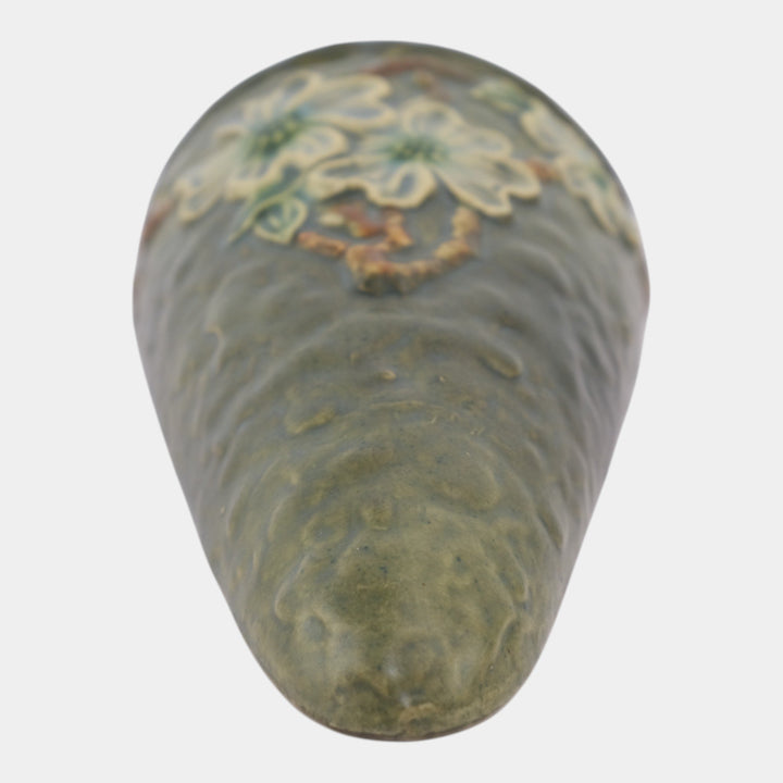 Roseville Dogwood Textured 1926 Vintage Art Pottery Ceramic Wall Pocket 1245-9 - Just Art Pottery