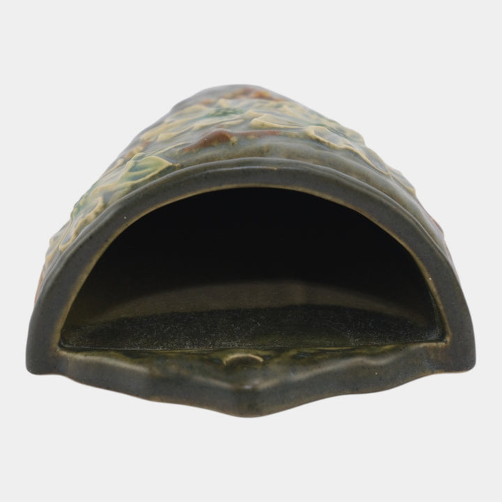 Roseville Dogwood Textured 1926 Vintage Art Pottery Ceramic Wall Pocket 1245-9 - Just Art Pottery