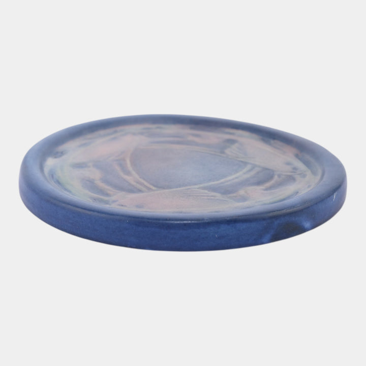 Newcomb College 1930 Vintage Pottery Blue Pink Swimming Fish Tile Trivet Irvine - Just Art Pottery