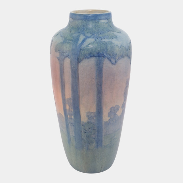 Newcomb College 1918 Arts And Crafts Monumental Twilight Tall Scenic Vase Irvine - Just Art Pottery