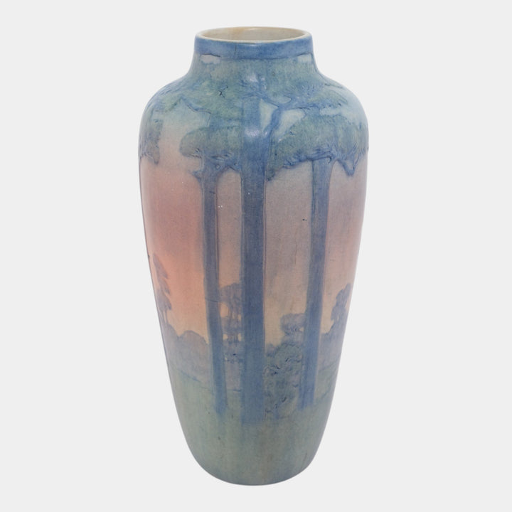 Newcomb College 1918 Arts And Crafts Monumental Twilight Tall Scenic Vase Irvine - Just Art Pottery