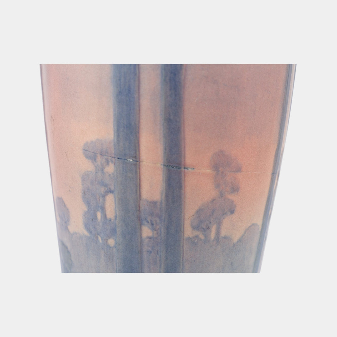 Newcomb College 1918 Arts And Crafts Monumental Twilight Tall Scenic Vase Irvine - Just Art Pottery
