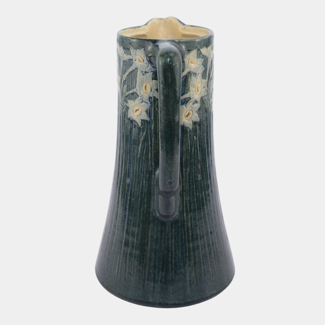 Newcomb College 1909 Art Pottery High Glaze Floral Tall Pitcher Simpson - Just Art Pottery