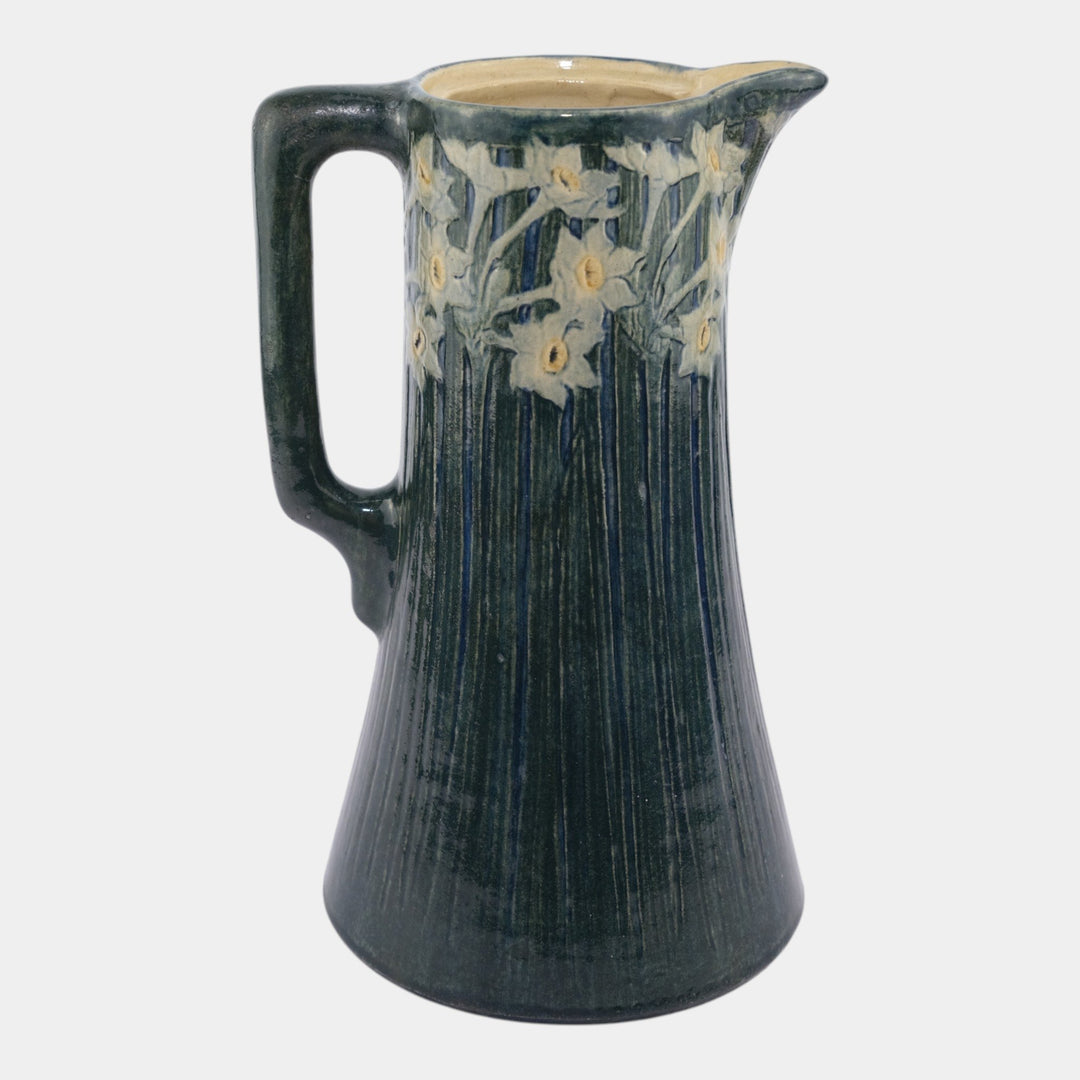 Newcomb College 1909 Art Pottery High Glaze Floral Tall Pitcher Simpson - Just Art Pottery