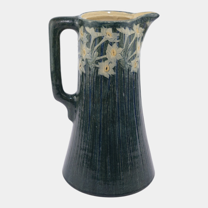 Newcomb College 1909 Art Pottery High Glaze Floral Tall Pitcher Simpson - Just Art Pottery