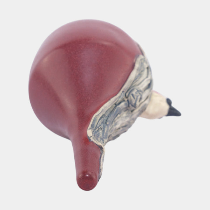 Ephraim Faience Hand Made Art Pottery Red Ceramic Woodpecker Ornament - Just Art Pottery