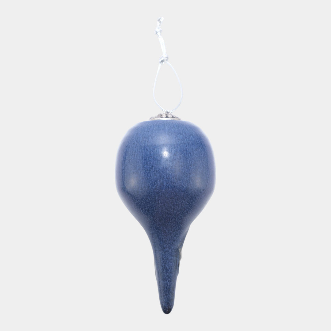 Ephraim Faience Hand Made Art Pottery Blue Ceramic Woodpecker Ornament - Just Art Pottery