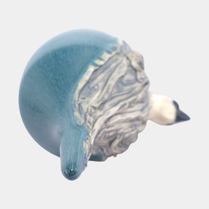 Ephraim Faience Hand Made Art Pottery Teal Ceramic Woodpecker Ornament - Just Art Pottery