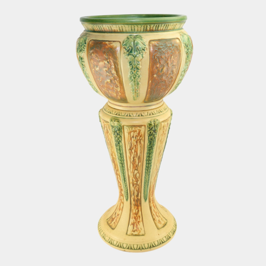 Roseville Florentine II 1933 Vintage Pottery Ceramic Jardiniere Pedestal 602-10