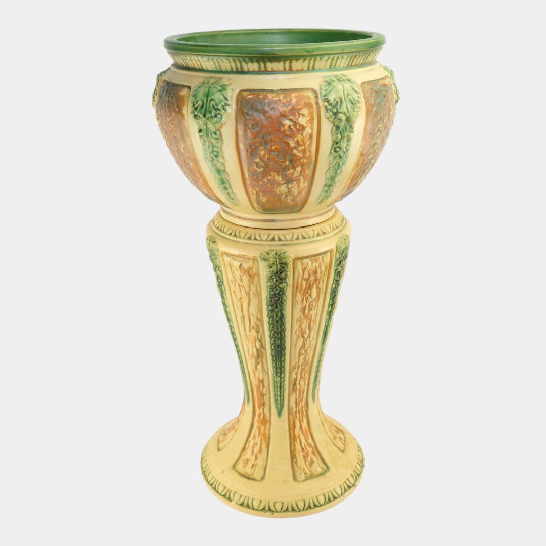 Roseville Florentine II 1933 Vintage Pottery Ceramic Jardiniere Pedestal 602-10