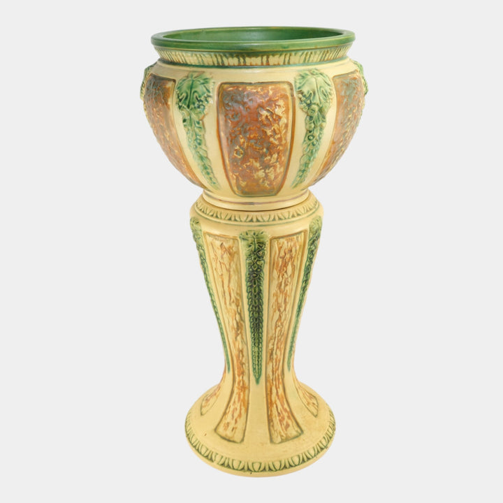 Roseville Florentine II 1933 Vintage Pottery Ceramic Jardiniere Pedestal 602-10