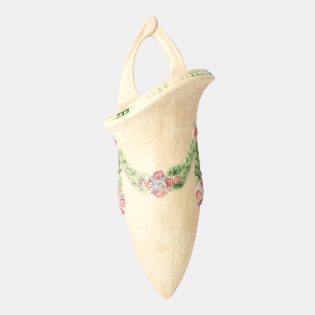 Roseville La Rose 1924 Vintage Art Pottery Ceramic Wall Pocket 1235-11 - Just Art Pottery