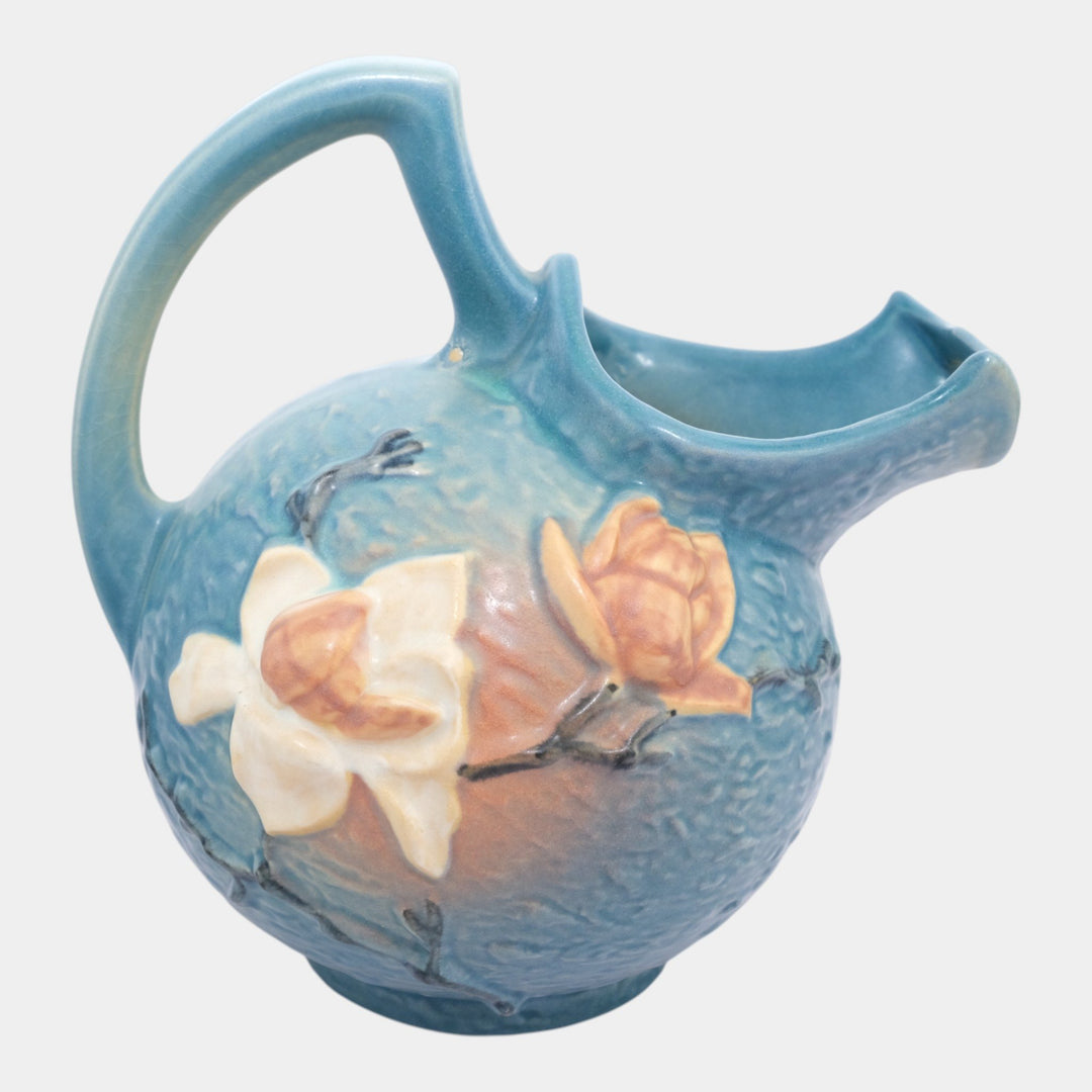 Roseville Magnolia Blue 1943 Art Pottery Ceramic Pitcher And Mugs 1327 3-3 - Just Art Pottery