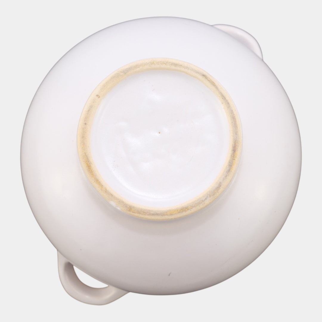 Roseville Rosecraft Solid Colors Ivory 1921 Pottery Jardiniere Planter 550-4 - Just Art Pottery