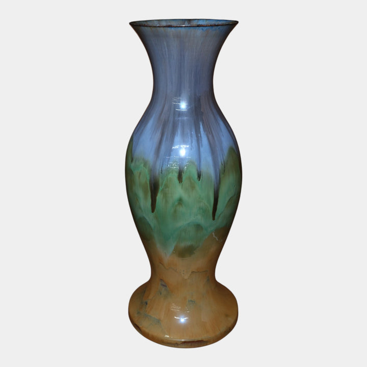 Fulper 1909-1917 Arts And Crafts Pottery Blue Green Yellow Massive Floor Vase - Just Art Pottery