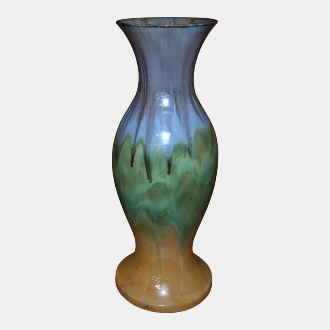 Fulper 1909-1917 Arts And Crafts Pottery Blue Green Yellow Massive Floor Vase - Just Art Pottery