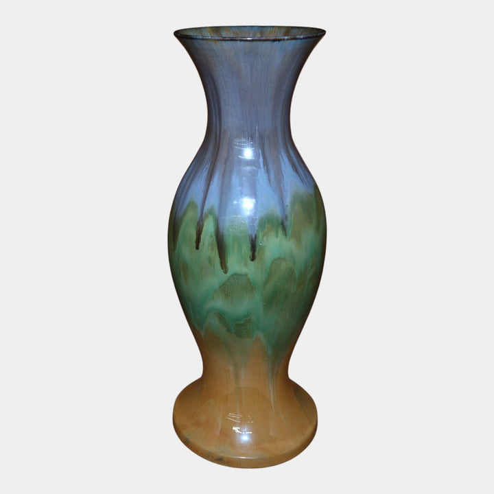 Fulper 1909-1917 Arts And Crafts Pottery Blue Green Yellow Massive Floor Vase - Just Art Pottery
