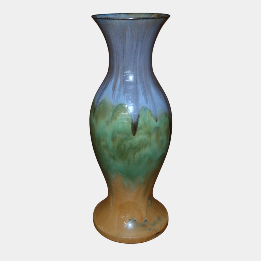 Fulper 1909-1917 Arts And Crafts Pottery Blue Green Yellow Massive Floor Vase - Just Art Pottery
