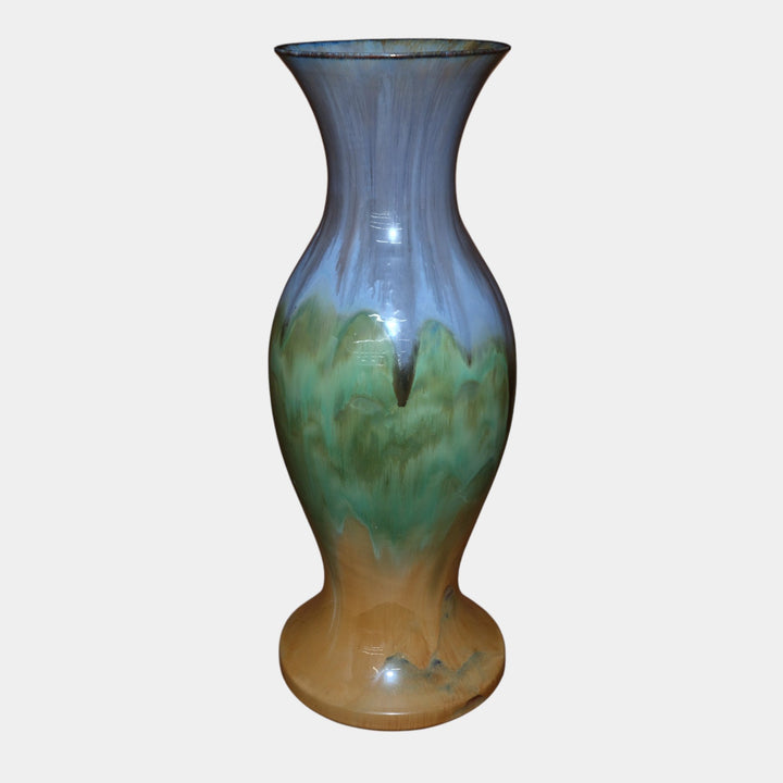 Fulper 1909-1917 Arts And Crafts Pottery Blue Green Yellow Massive Floor Vase - Just Art Pottery