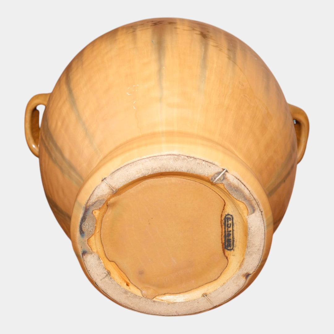 Fulper 1917-1934 Arts And Crafts Pottery Gun Metal Drip Glaze Handled Vase 490 - Just Art Pottery