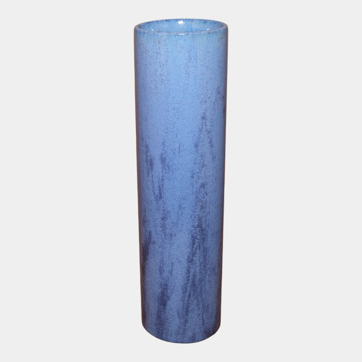 Fulper 1917-1934 Arts And Crafts Pottery Blue Crystalline Tall Cylindrical Vase