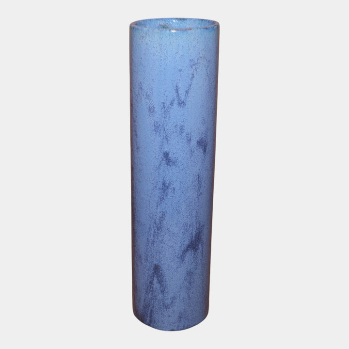 Fulper 1917-1934 Arts And Crafts Pottery Blue Crystalline Tall Cylindrical Vase