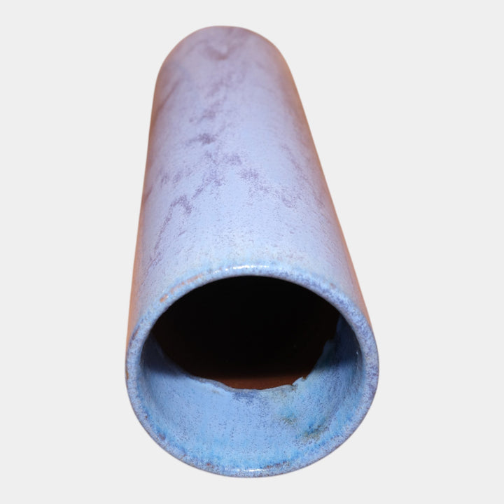 Fulper 1917-1934 Arts And Crafts Pottery Blue Crystalline Tall Cylindrical Vase