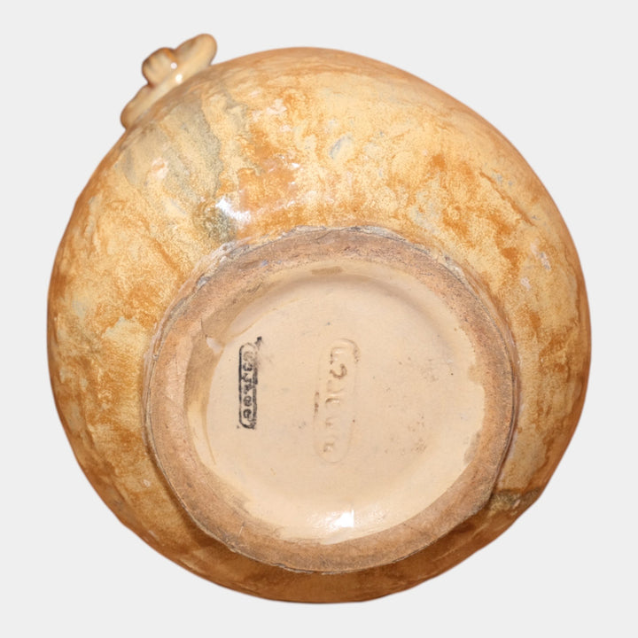 Fulper 1917-1927 Arts And Crafts Pottery Blue Tan Mottled Ring Handle Vase 574 - Just Art Pottery