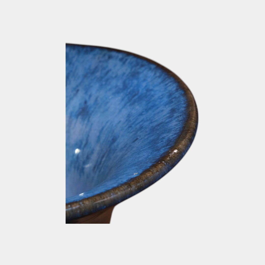 Fulper 1917-1927 Arts And Crafts Pottery Blue Green Flambe Banded Neck Vase 495 - Just Art Pottery