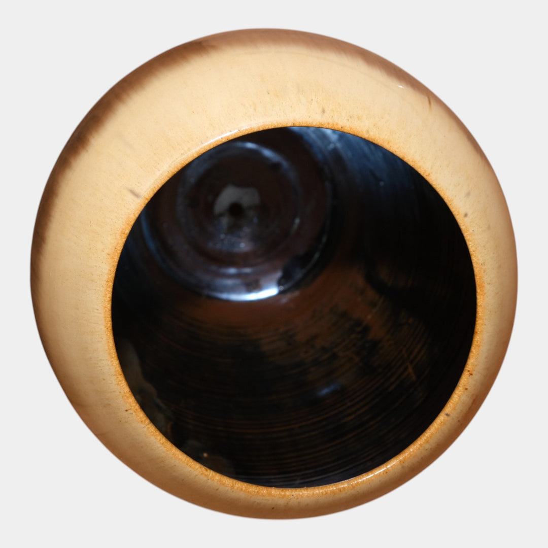 Fulper 1917-1927 Arts And Crafts Pottery Tan Brown Blue Flambe Large Ovoid Vase - Just Art Pottery