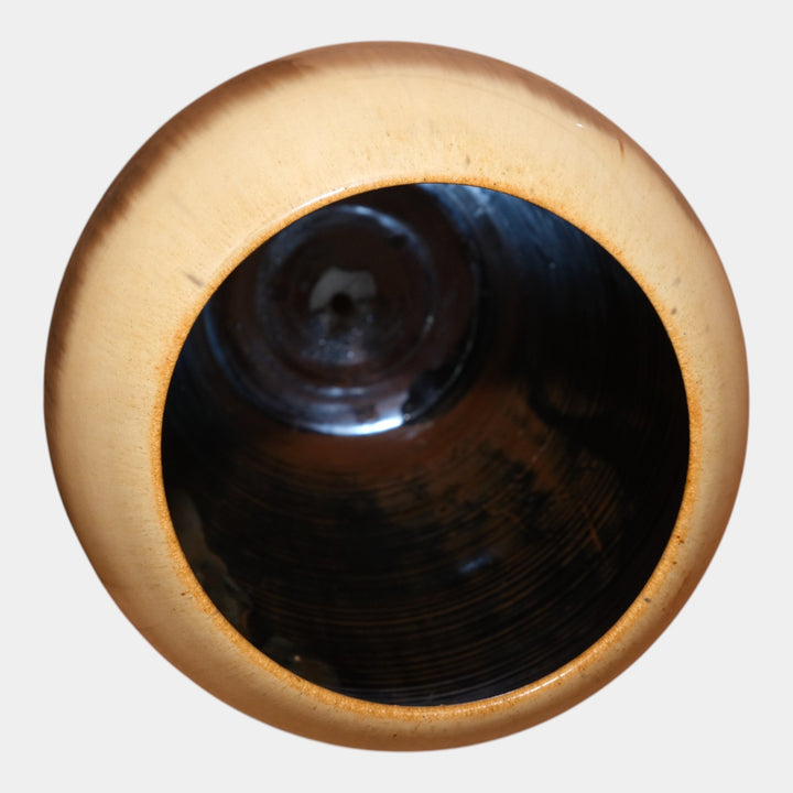 Fulper 1917-1927 Arts And Crafts Pottery Tan Brown Blue Flambe Large Ovoid Vase - Just Art Pottery